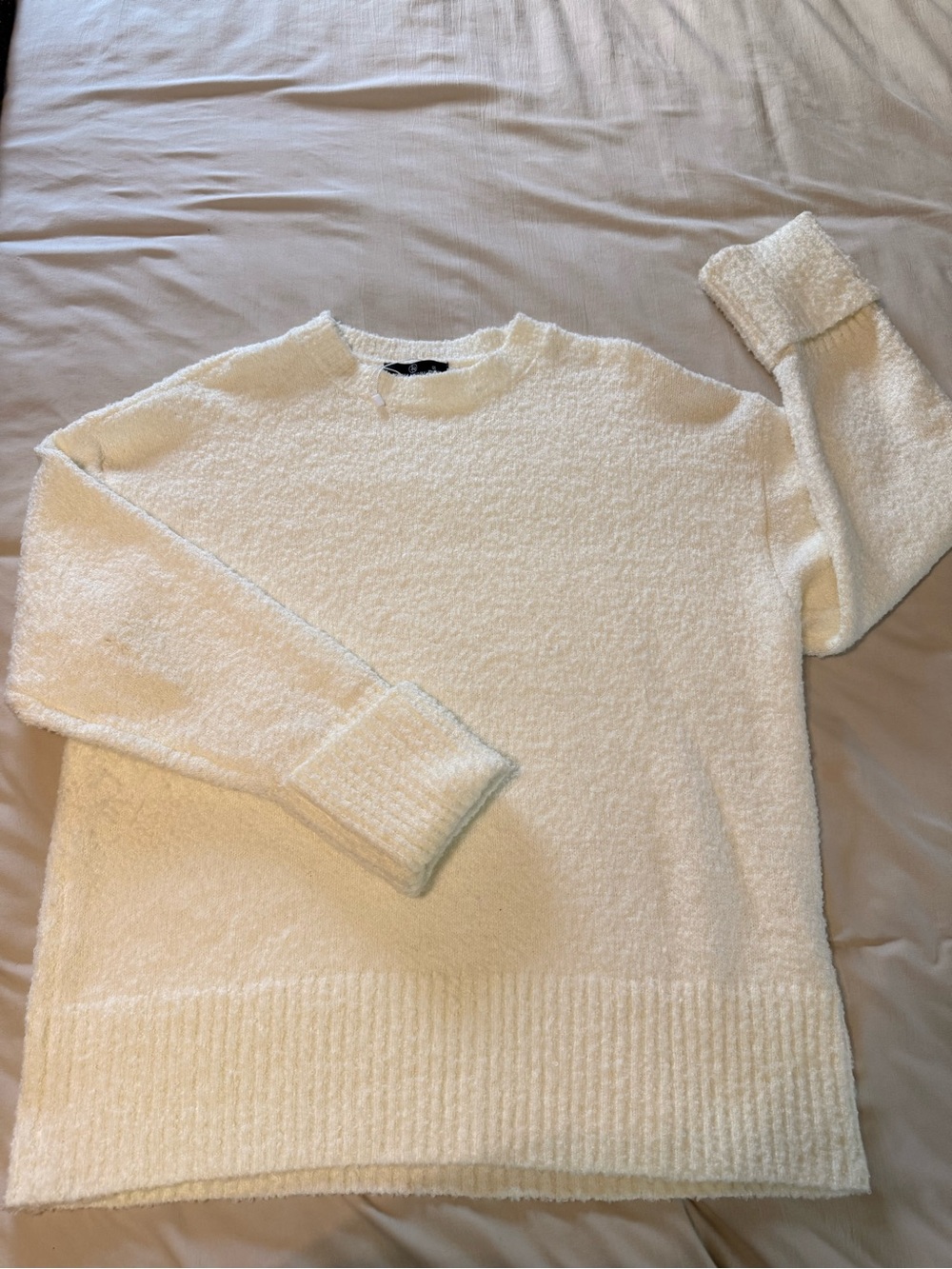 Cozy Soft Textured Crewneck Sweater - Cream